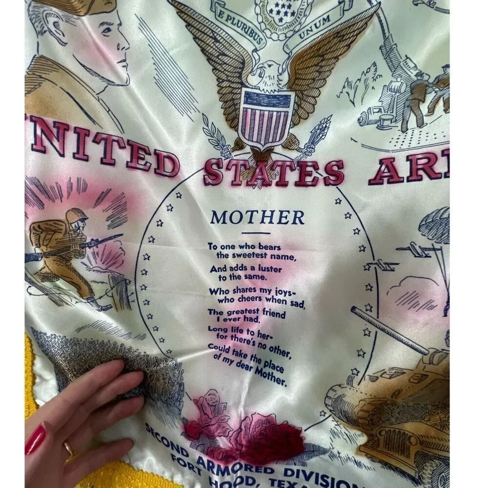 1940’s WWII U.S.Army Fort Hood , Texas pillow sham 17.5” square .